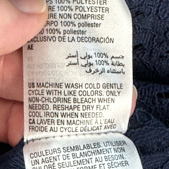 Charter Club V Neck Cap Sleeve Tassel Trim Lace Sheath Dress - Blue - size PP - Picture 7 of 9